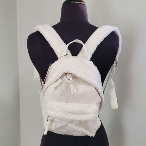 White teddy backpack